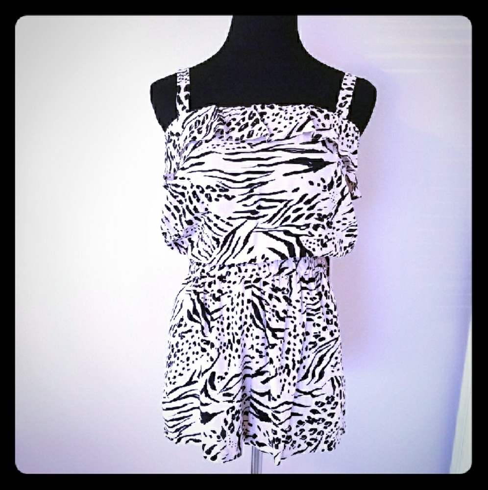 Flirty and fun animal print romper