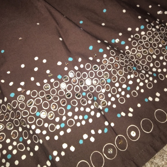 👗1950's Style Brown, Turquoise and Gold Skirt👗 - Picture 2 of 4