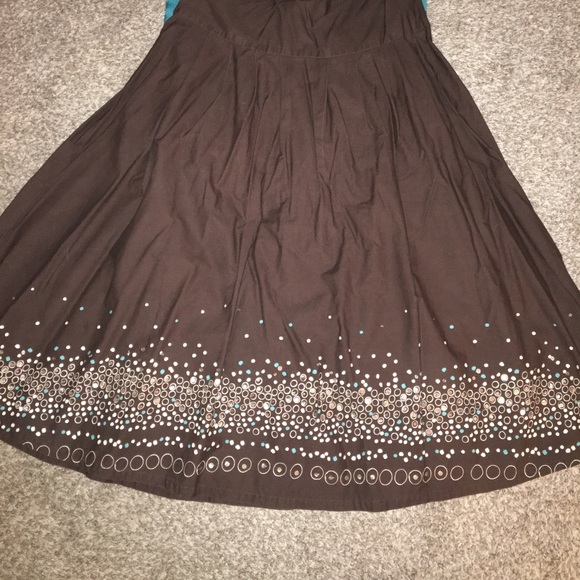 👗1950's Style Brown, Turquoise and Gold Skirt👗 - Picture 4 of 4