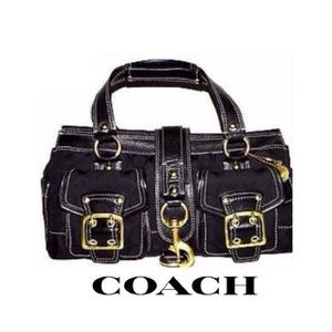 Excellent Coach Black Signature Legacy Satchel Bag