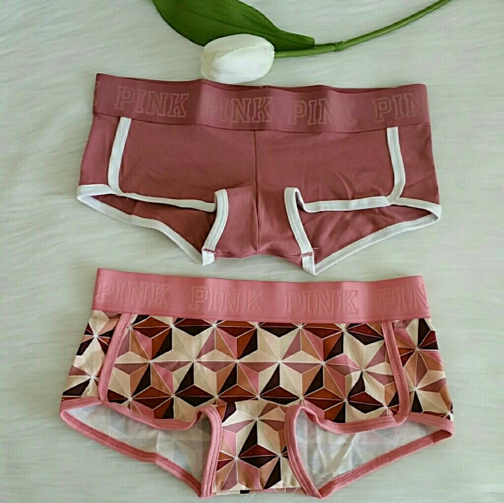 2 PINK Victoria's Secret Logo Boyshort Size XS - Picture 1 of 1