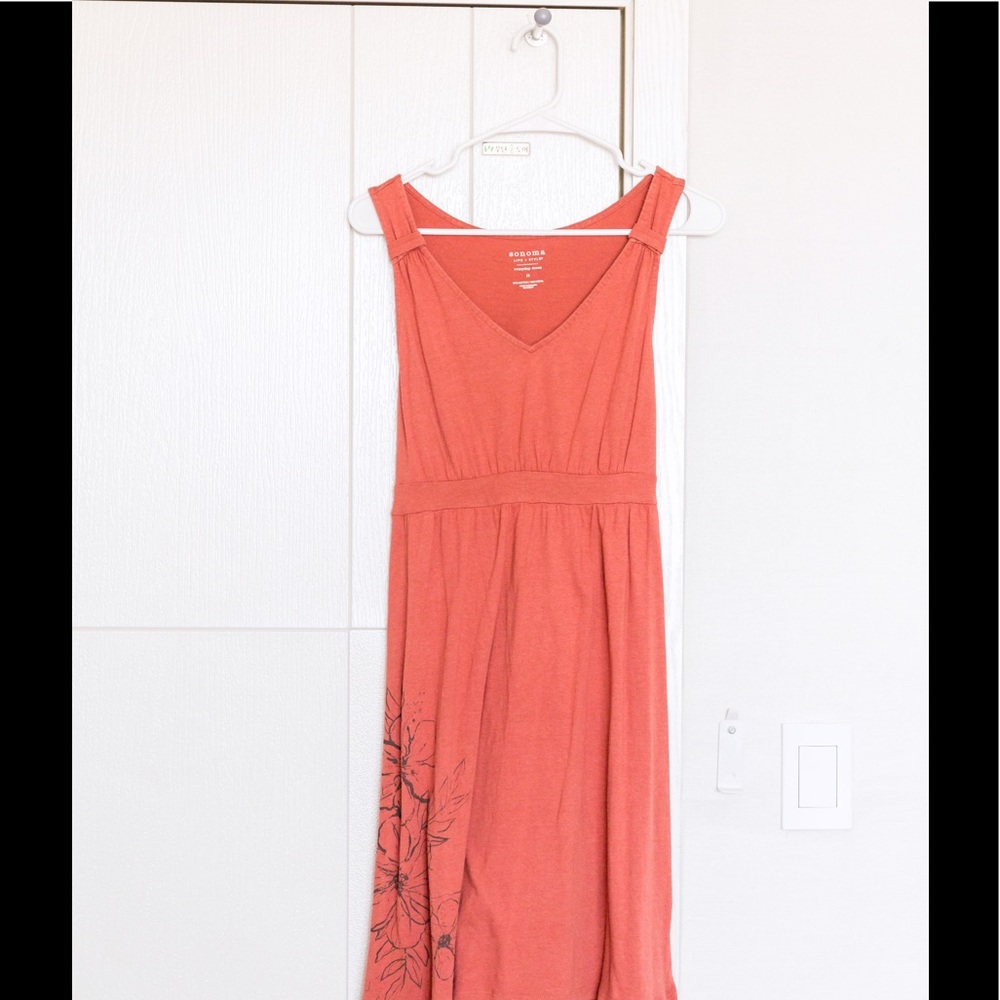 Burnt Orange Sonoma V-neck Summer Dress