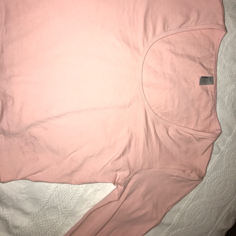 American Apparel cropped light pink long sleeve