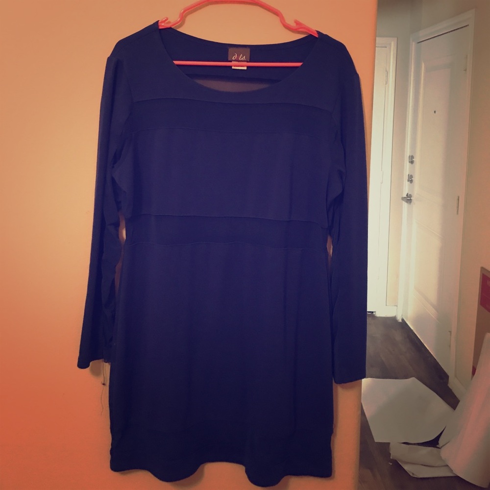 Dress, above knee length.