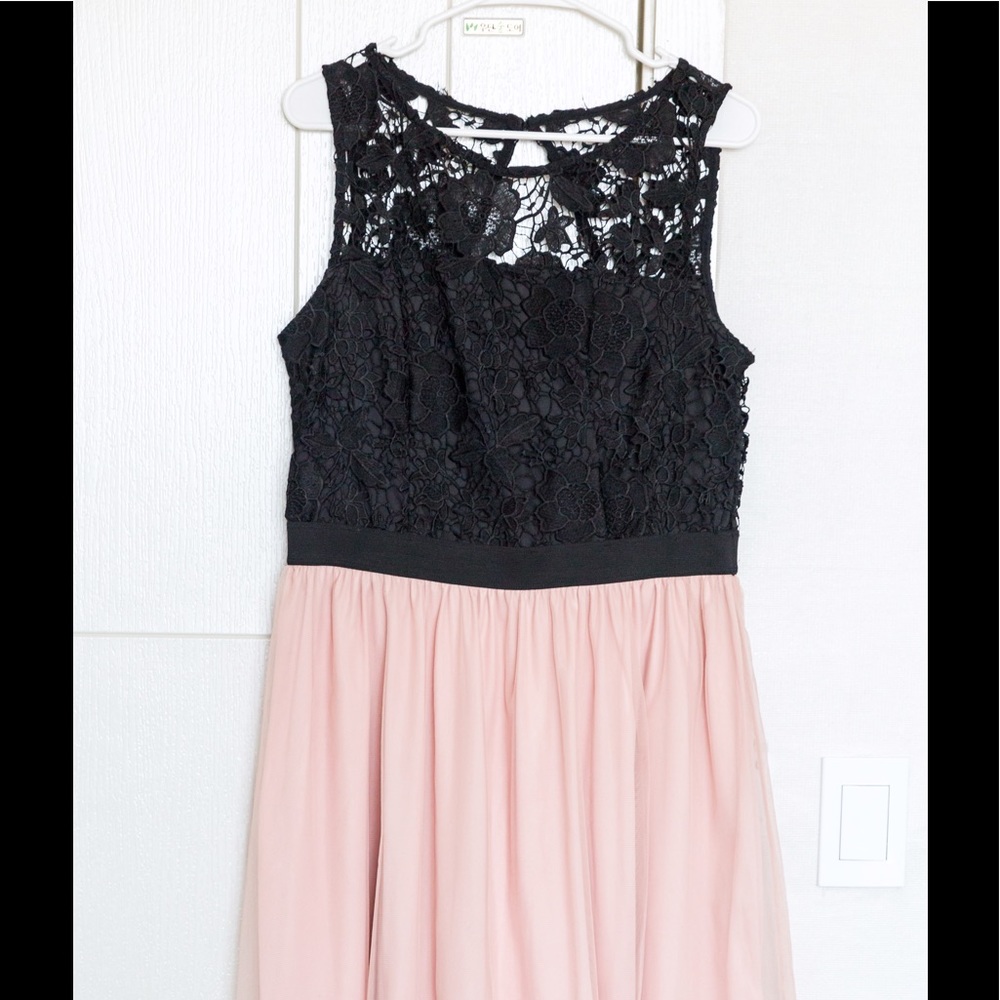 Black & Pink Lace & Tulle Dress
