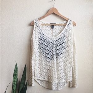 FOREVER21 eyelet sweater