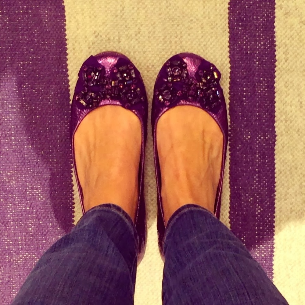 TORY BURCH Purple Azalea Flat
