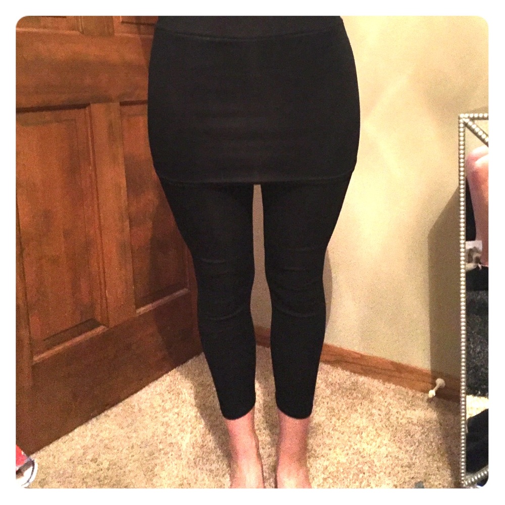 Leggings with attached skirt