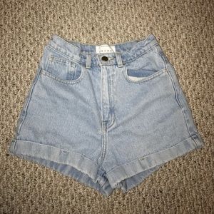 American Apparel high waisted jean cuff shorts