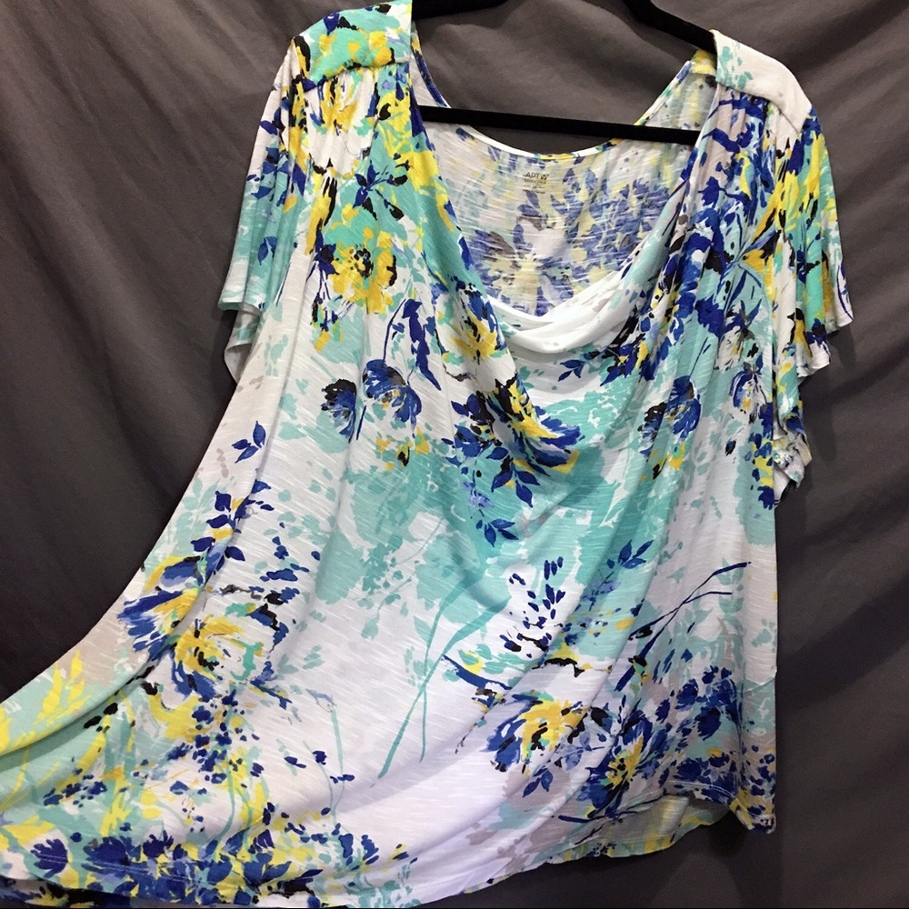 Beautiful Lightweight Drape Neck Summer Top 3X