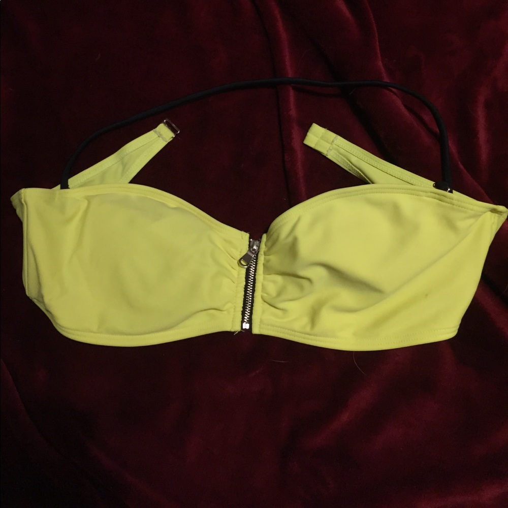 Neon yellow bikini top