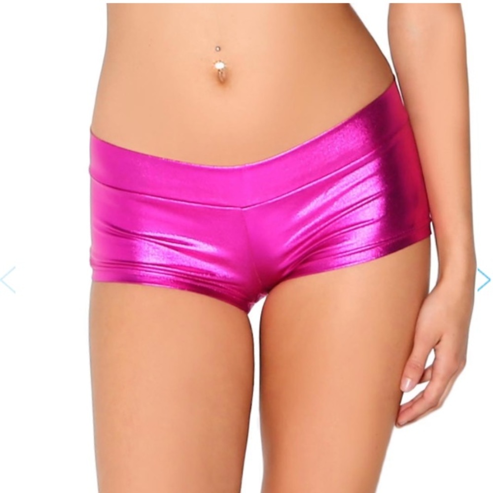 iHeartRaves Metallic Rave Booty Shorts