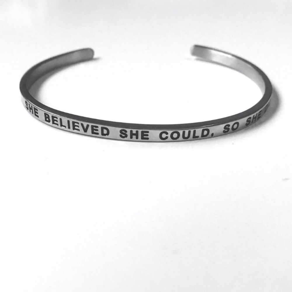 "She Believed She Could" Mantra Bracelet