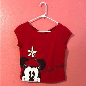 Red Minnie Mouse shirt