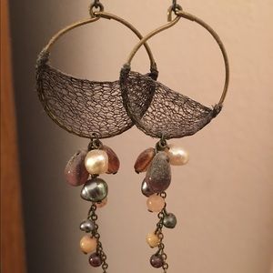 Webbed drop earrings