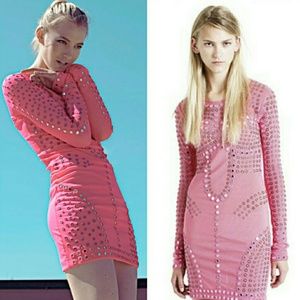 Topshop Christopher Kane Pink Grommet Dress M 8