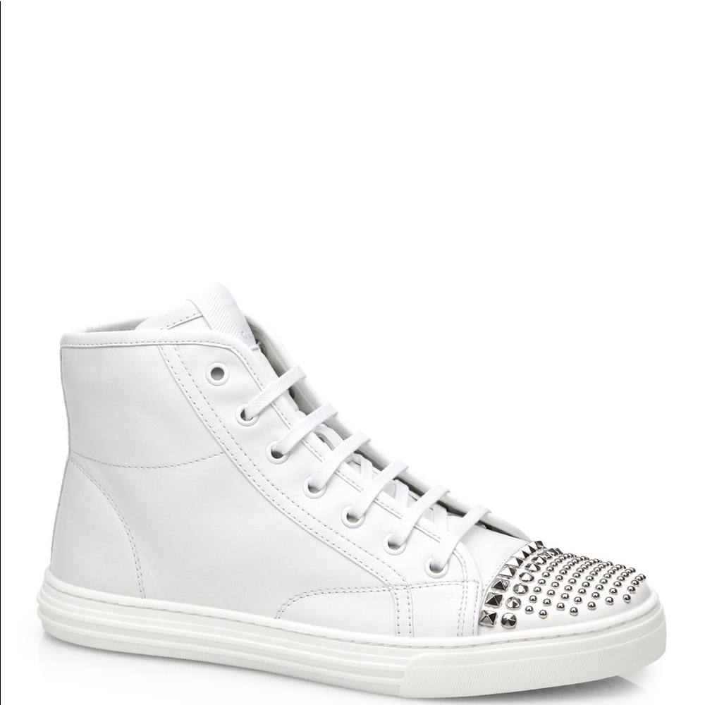 NIB Gucci Studded Flat Hightop Sneaker