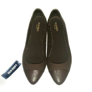 Sueded Pointy Ballet Cap Toe Flats by Old Navy