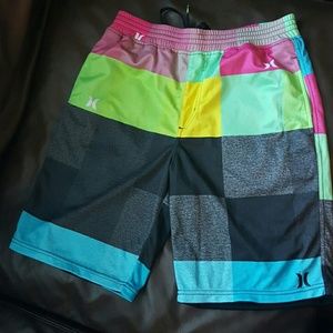 Mens hurley multi color mesh dri fit shorts