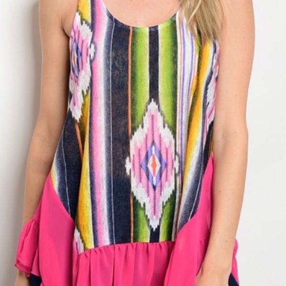 SOLD π Final π²Multi Color Boho Tunic - Picture 2 of 3