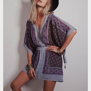 Free People xs Santa Cruz dress in purple and blue