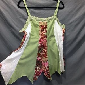 Boho Hippie Pixie Patchwork Peasant Tank Top 18/20