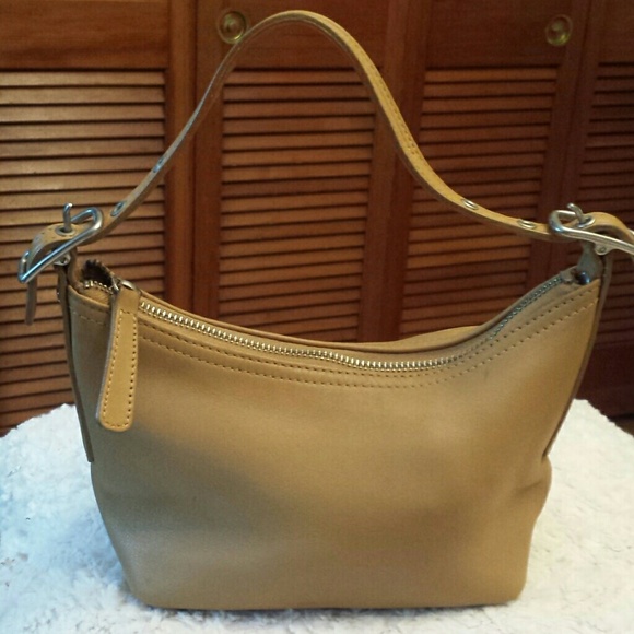 Coach Handbags - Coach Tan Leather Mini Demi Hobo Bag