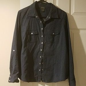 Polka Dot Snap Button Up