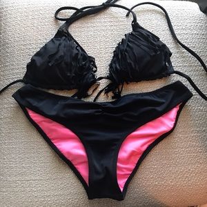 Black Fringe Bikini