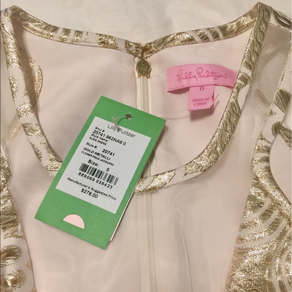Lily Pulitzer Elise Metallic Floral Jacquard Dress - Picture 3 of 4
