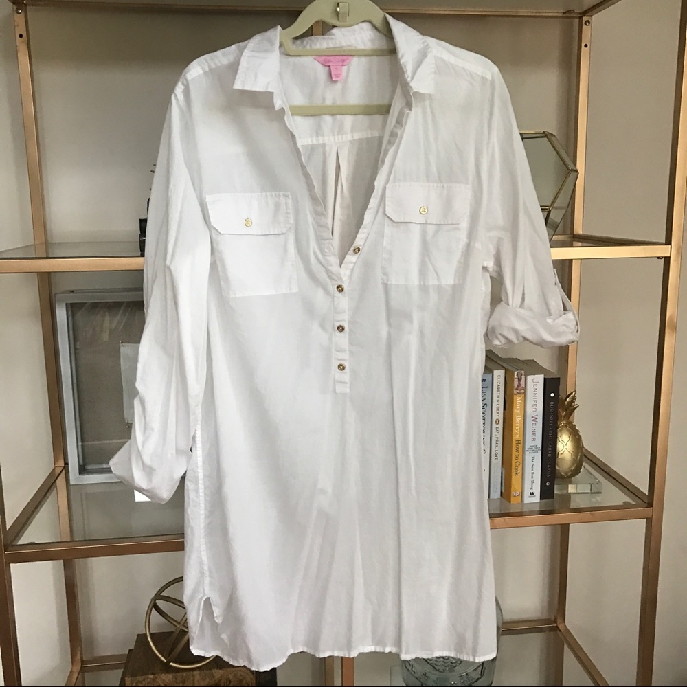 Lilly Pulitzer White Popover Tunic