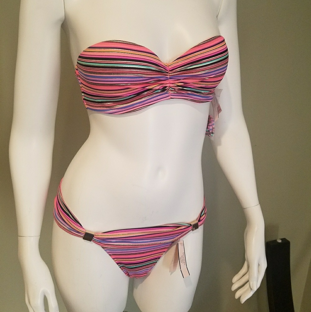 VS Discontinued Stripes Bikini Set