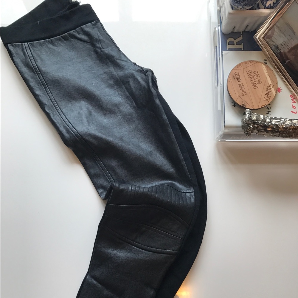 Zara Black Moto Faux Leather Leggings