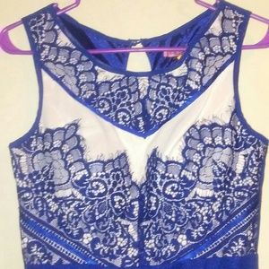 Royal blue dress, gorgeous but has a ripped seam.