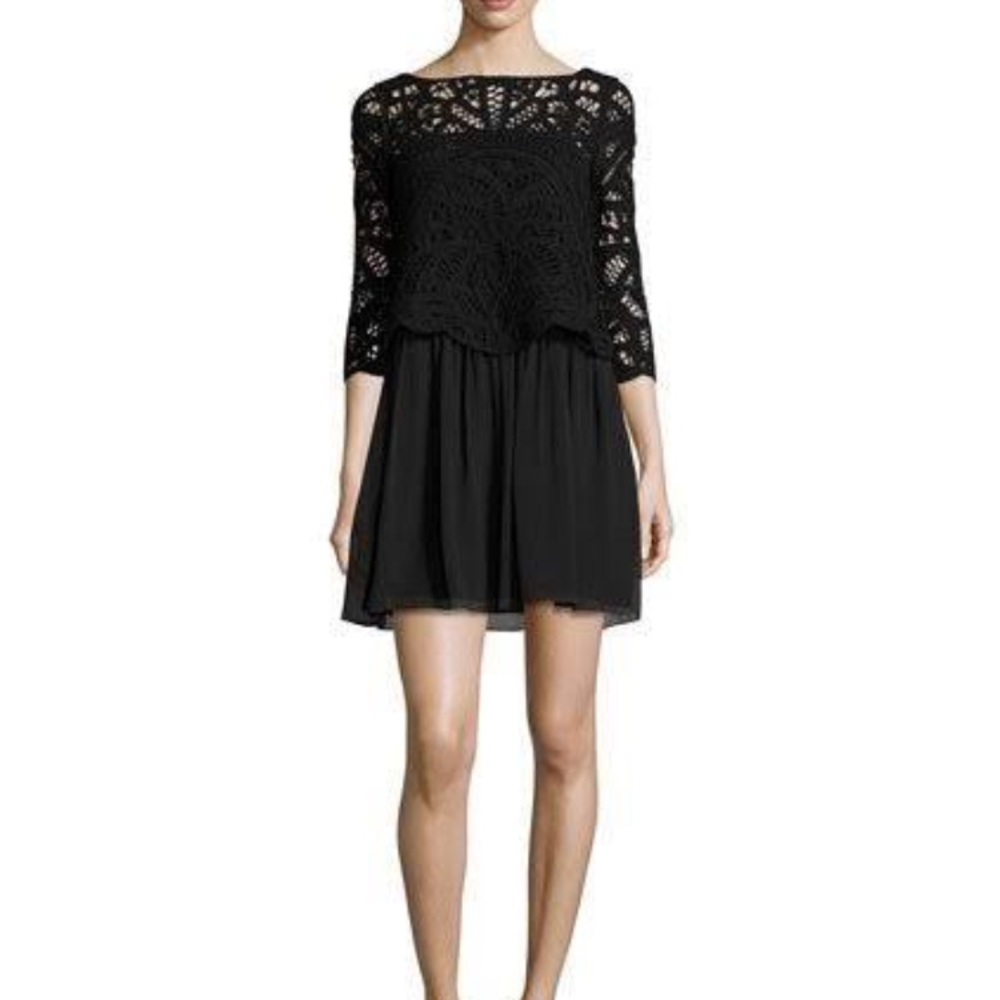Joie Lace-top 3/4 sleeve dress