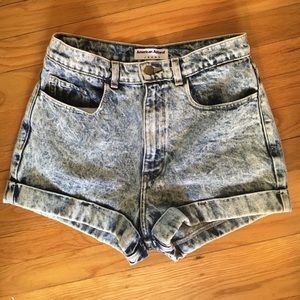 American apparel acid wash high waisted shorts
