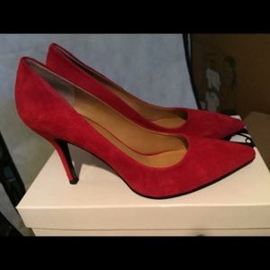 Nine West Red suede heels 9 brand new!!!