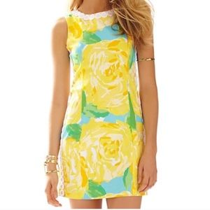 Lilly Pulitzer Yellow Mila Lace Shift Dress size 0