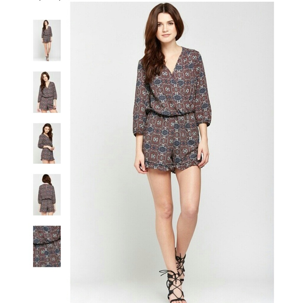NWT Exotic V Ruffled Romper Shorts