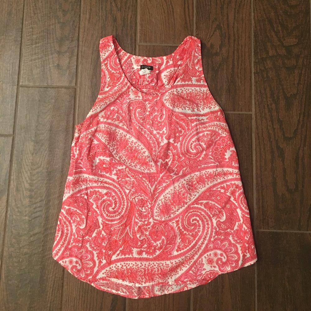 Pink and White J. crew tank