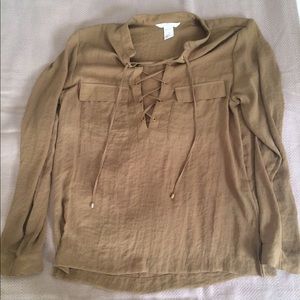 Lace-up front H&M blouse