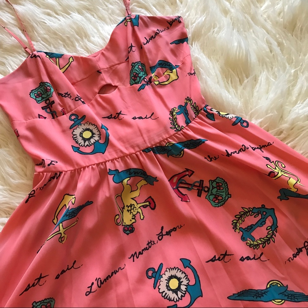 French Inspired Pink Sundress with Keyhole