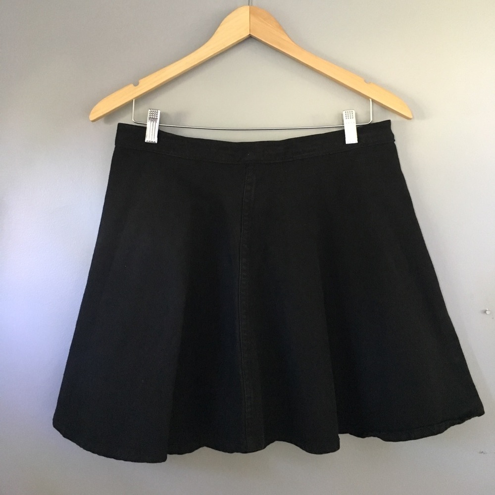 American Apparel Faded Black Jean Mini Skirt