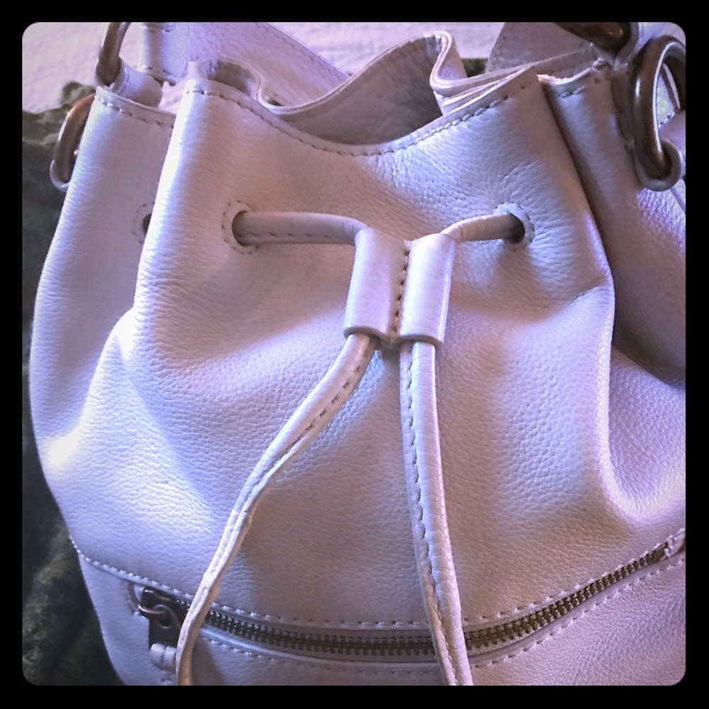 White Fossil Bucket Bag