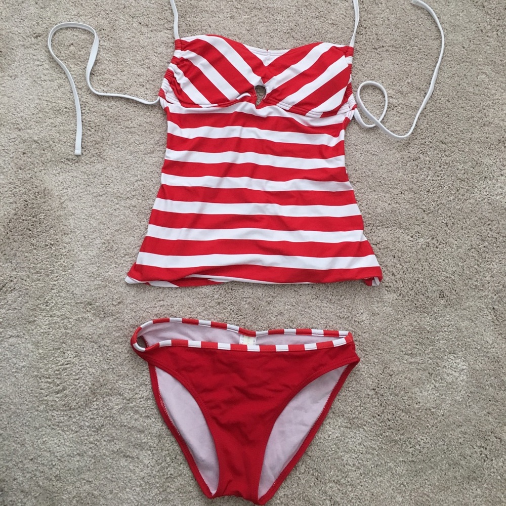 Two piece red tankini