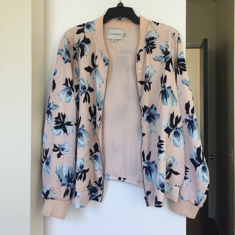 Floral bomber jacket plus size