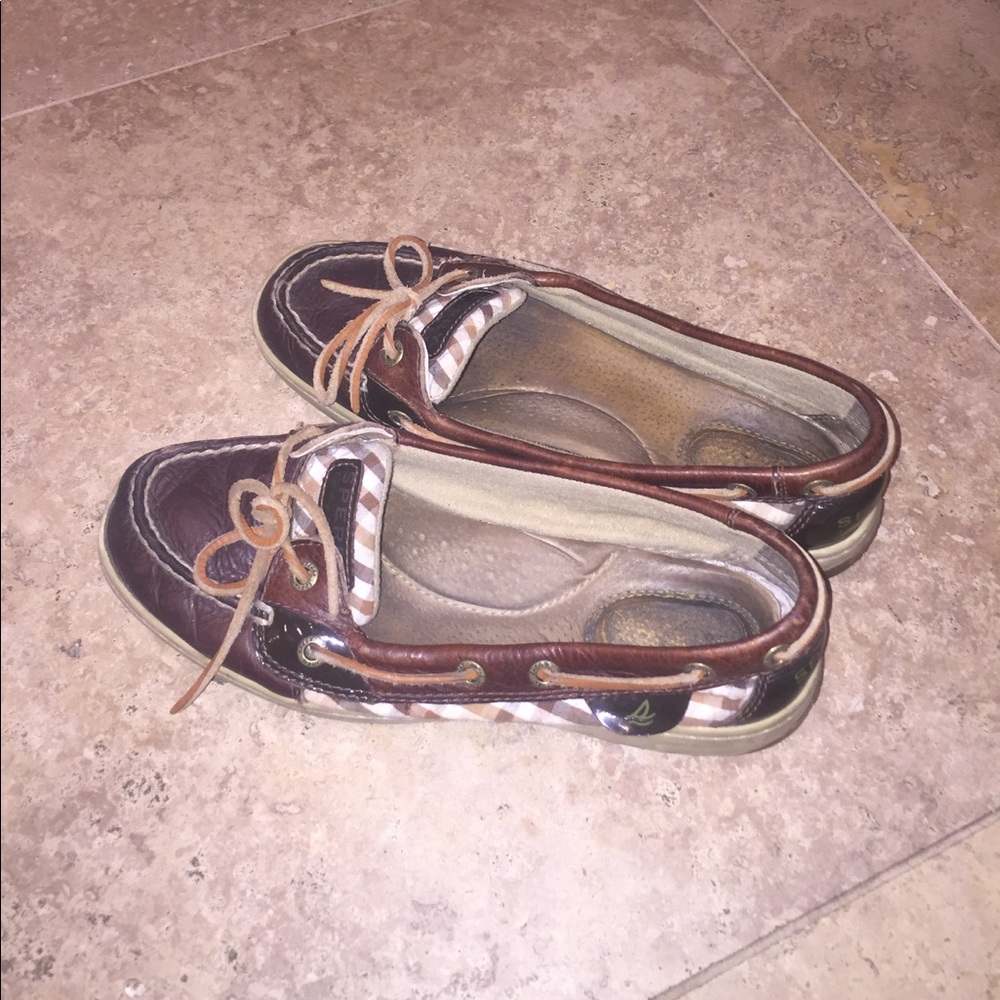 Brown leather sperrys