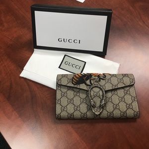 Gucci Leather embroidered wallet