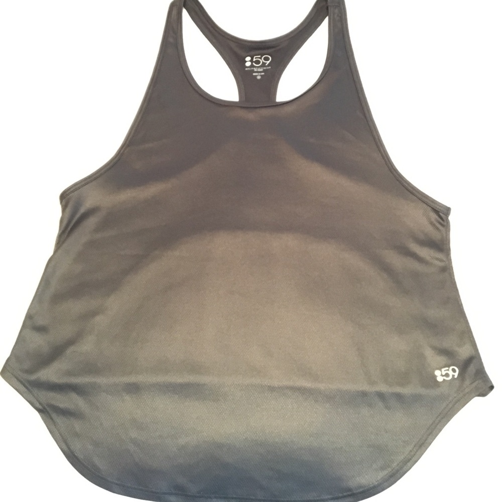 Pure Barre Splits 59 black shiny tank top