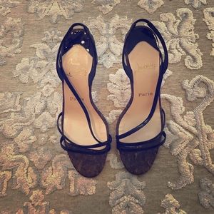 Christian Louboutin black patent leather sandal